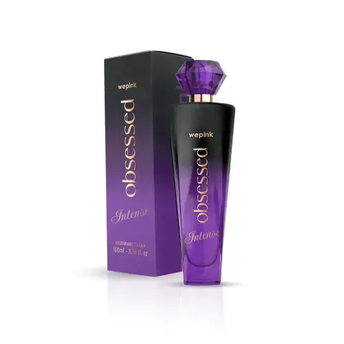 Deo colónia WePink Obsessed Intense de 100 ml em frasco preto e violeta