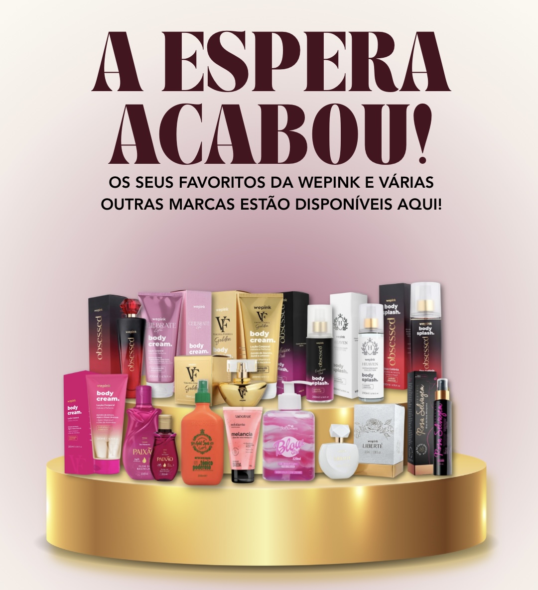 A espera acabou! Os seus favoritos da WePink e várias outras marcas estão disponíveis aqui