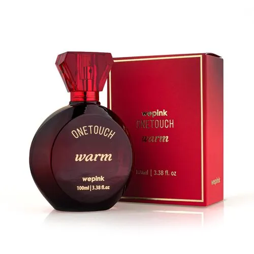 Perfume WePink Onetouch Warm de 100 ml em frasco vermelho com tampa em cristal
