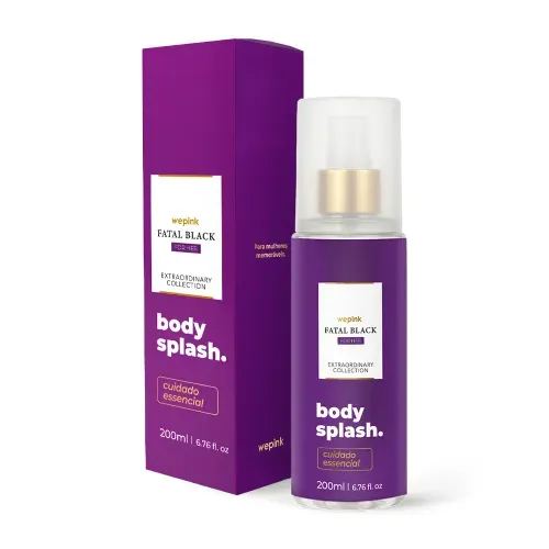 WePink Fatal Black Body Splash de 200 ml em frasco violeta
